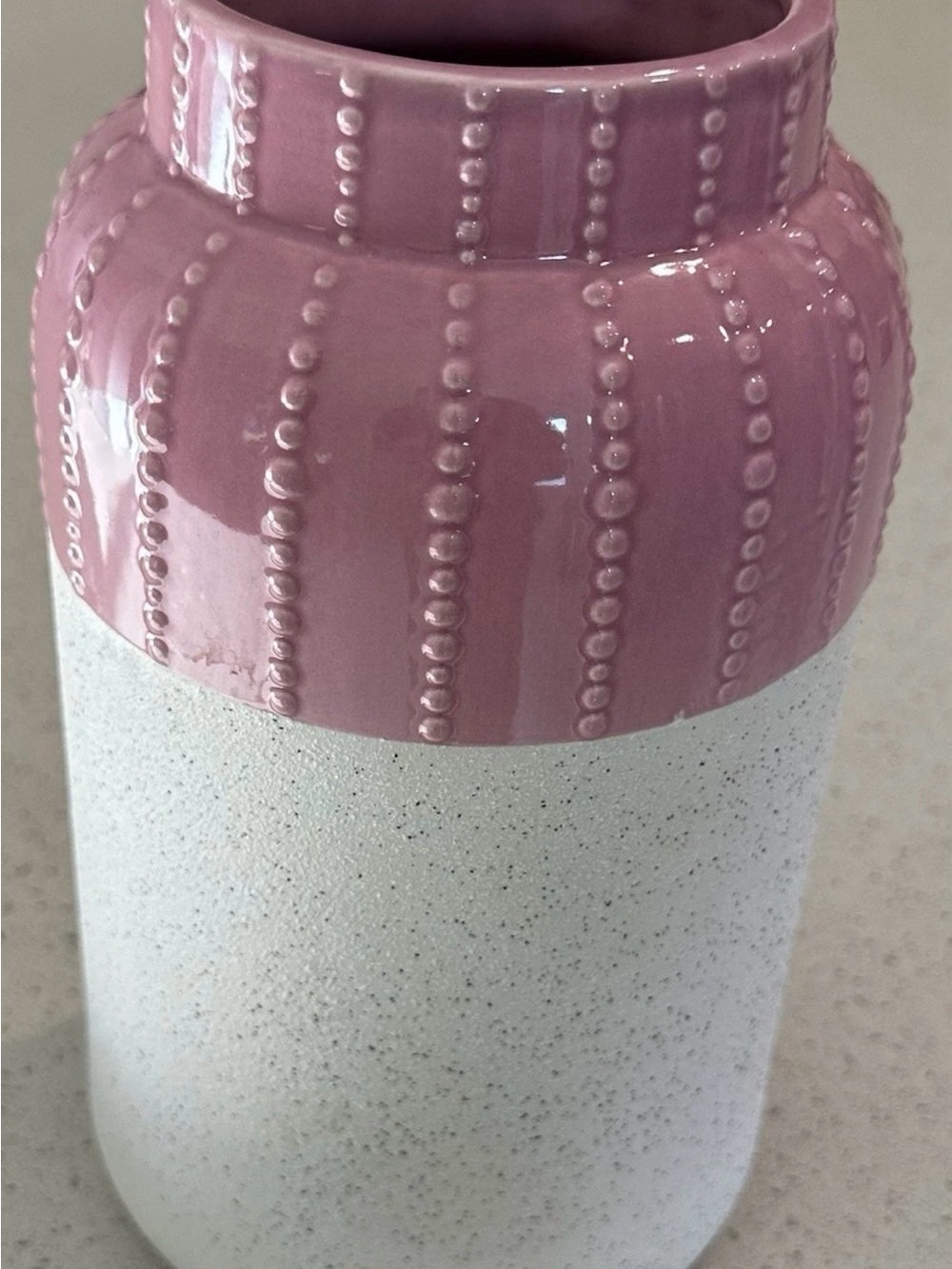 Decorative Pink Ceramic Accent Vase - Modern Home Accents
